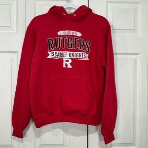 🤎 Champion Rutgers Red Hooded Sweatshirt Hoodie - Small (01118)